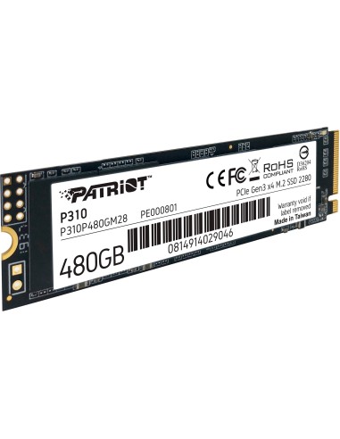 SSD Patriot P310 480 GB PCIe 3.0 x4 NVMe 1.3 M.2 2280