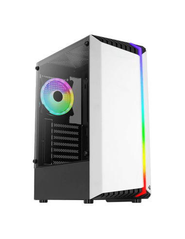 Case Aerocool Bionic v1 Midi-Tower RGB Tempered Glass Nero/Bianco