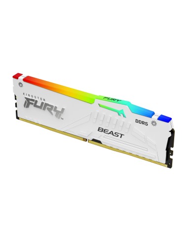 RAM DIMM Kingston FURY Beast RGB DDR5 5600 Mhz Da 32GB (1x32GB) Bianco CL40 INTEL XMP