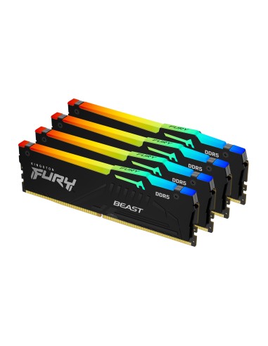 RAM DIMM Kingston FURY Fury Beast RGB DDR5 6000 Mhz Da 64GB (4x16GB) Nero CL40 INTEL XMP