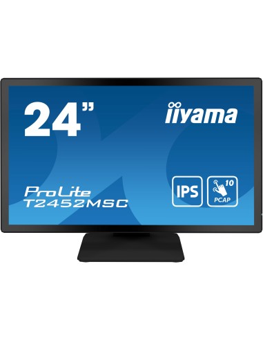 Monitor iiyama ProLite T2452MSC-B1 23.8", Nero, HDMI, DisplayPort, Full HD, IPS, Touch, USB