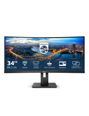 Monitor Philips 346B1C 00 34", Nero, WQHD, Adaptive-Sync, HDMI, altoparlante, 100Hz
