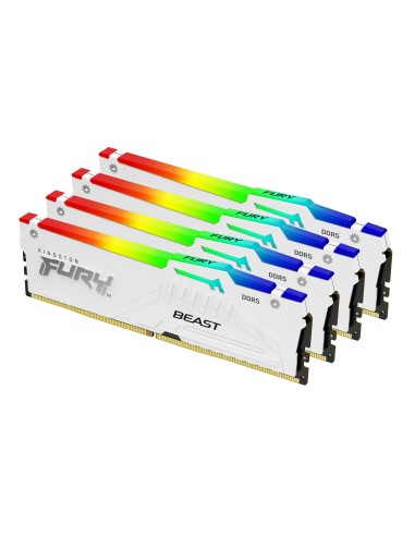 RAM DIMM Kingston FURY Fury Beast RGB DDR5 5600 Mhz Da 64GB (4x16GB) Bianco CL40 INTEL XMP