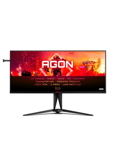 Monitor AOC AGON AG405UXC 40", Nero, WQHD, HDMI, DisplayPort, HDR, AMD FreeSync Premim, USB-C, 144Hz