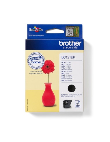 Cartuccia d'inchiostro Brother nero LC121BK LC-121 ~300 pagine 7,1ml