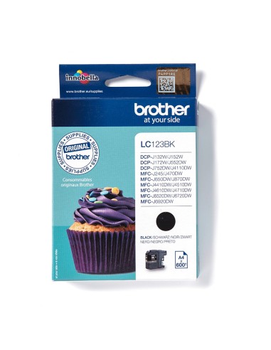 Cartuccia d'inchiostro Brother nero LC123BK LC-123 ~600 pagine