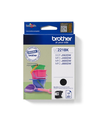 Cartuccia d'inchiostro Brother nero LC221BK LC-221 ~260 pagine 7,1ml