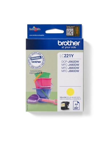Cartuccia d'inchiostro Brother giallo LC221Y LC-221 ~260 pagine 3,9ml