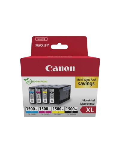 Canon Cartucce d'inchiostro a resa elevata Multipack BK C M Y PGI-1500XL