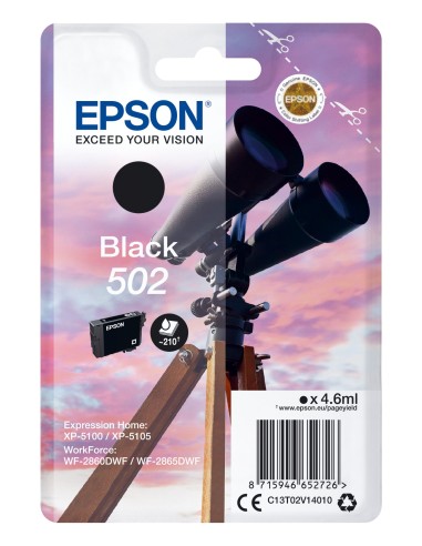 Cartuccia d'inchiostro Epson nero C13T02V14010 502 ~210 pagine 4,6ml