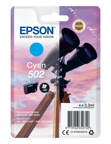 Cartuccia d'inchiostro Epson ciano C13T02V24010 502 ~165 pagine 3,3ml