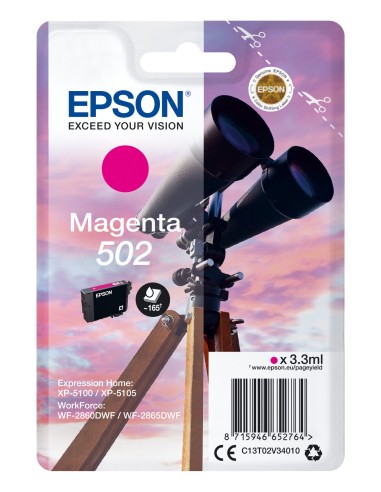 Cartuccia d'inchiostro Epson magenta C13T02V34010 502 ~165 pagine 3,3ml