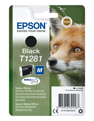 Cartuccia d'inchiostro Epson nero C13T12814012 T1281 ~170 pagine 5,9ml