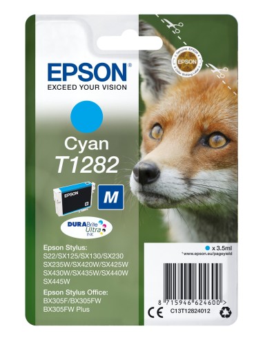 Cartuccia d'inchiostro Epson ciano C13T12824012 T1282 ~175 pagine 3,5ml