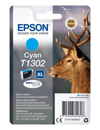 Cartuccia d'inchiostro Epson ciano C13T13024012 T1302 XL ~755 pagine 10,1ml