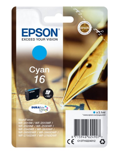 Cartuccia d'inchiostro Epson ciano C13T16224012 16 ~165 pagine 3,1ml standard
