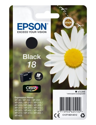 Cartuccia d'inchiostro Epson nero C13T18014012 18 ~175 pagine 5,2ml standard
