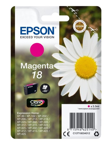Cartuccia d'inchiostro Epson magenta C13T18034012 18 ~180 pagine 3,3ml standard