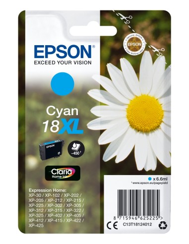 Cartuccia d'inchiostro Epson ciano C13T18124012 18 XL ~450 pagine 6,6ml Cartuccie d´inchiostro XL