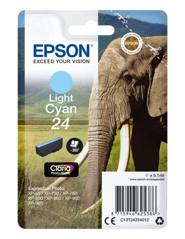 Cartuccia d'inchiostro Epson ciano (chiaro) C13T24254012 24 ~360 pagine 5,1ml