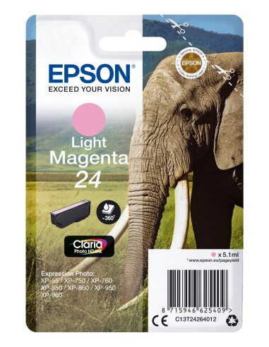 Cartuccia d'inchiostro Epson magenta (chiaro) C13T24264012 24 ~360 pagine 5,1ml
