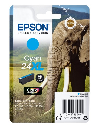 Cartuccia d'inchiostro Epson ciano C13T24324012 24 XL ~740 pagine 8,7ml XL