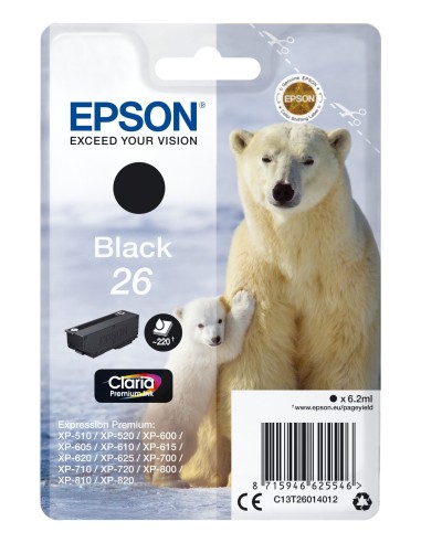 Cartuccia d'inchiostro Epson nero C13T26014012 26 ~220 pagine 6,2ml standard