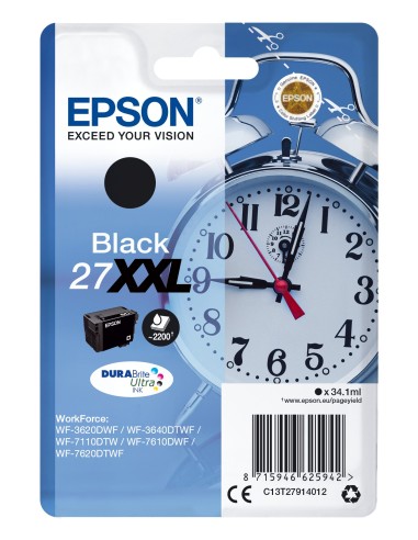 Cartuccia d'inchiostro Epson nero C13T27914012 27 XXL ~2200 pagine 34,1ml XXL