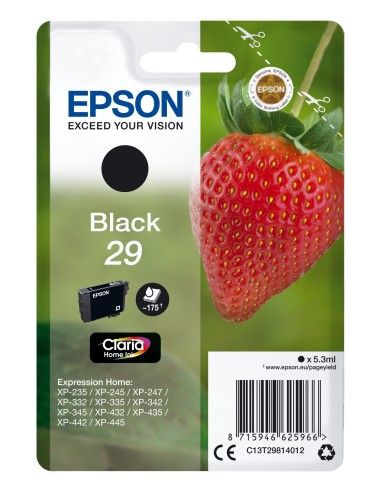 Cartuccia d'inchiostro Epson nero C13T29814012 29 ~175 pagine 5,3ml C13T29814010