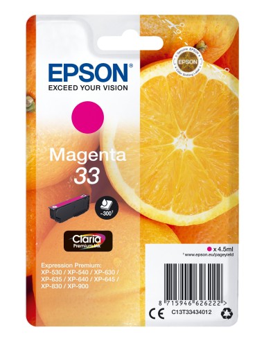 Cartuccia d'inchiostro Epson magenta C13T33434012 33 ~300 pagine 4,5ml