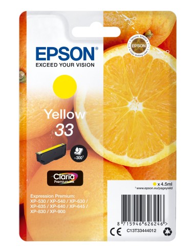 Cartuccia d'inchiostro Epson giallo C13T33444012 33 ~300 pagine 4,5ml