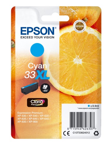 Cartuccia d'inchiostro Epson ciano C13T33624012 33 XL ~650 pagine XL