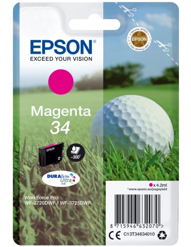 Cartuccia d'inchiostro Epson magenta C13T34634010 34 ~300 pagine 4,2ml