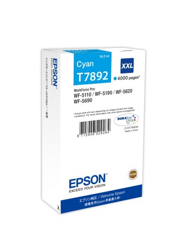 Cartuccia d'inchiostro Epson ciano C13T789240 T7892 XXL ~4000 pagine 34,2ml XXL