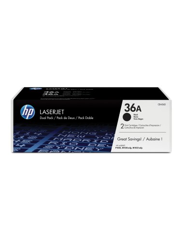 HP Confezione da 2 cartucce originali di Toner nero LaserJet 36A