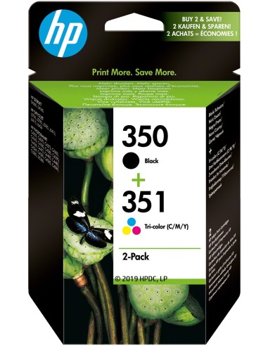 HP Confezione da 2 cartucce originali di inchiostro nero 350 tricromia 351