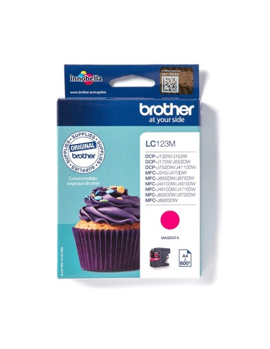 Cartuccia d'inchiostro Brother magenta LC123M LC-123 ~600 pagine