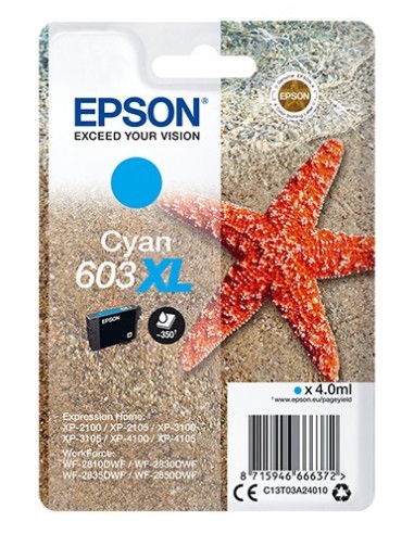 Cartuccia d'inchiostro Epson ciano C13T03A24010 603XL ~350 pagine