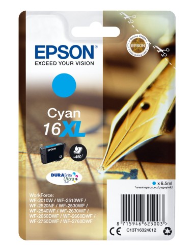 Cartuccia d'inchiostro Epson ciano C13T16324012 16 XL ~450 pagine 6,5ml Cartuccie d´inchiostro XL
