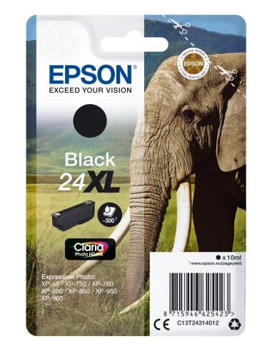 Cartuccia d'inchiostro Epson nero C13T24314012 24 XL ~500 pagine 10ml XL