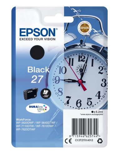 Cartuccia d'inchiostro Epson nero C13T27014012 27 ~350 pagine 6,2ml