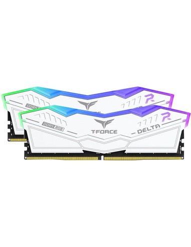 RAM DIMM Team Group Delta RGB DDR5 5200 Mhz Da 32GB (2x16GB) Bianco CL40 INTEL XMP