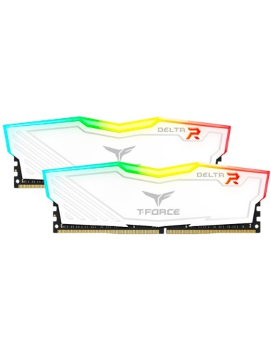 RAM DIMM Team Group Delta RGB DDR4 3200 Mhz Da 16GB (2x8GB) Bianco CL16 INTEL XMP