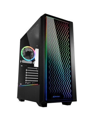 Case Sharkoon RGB LIT 200 Midi-Tower Nero Front und Tempered Glass