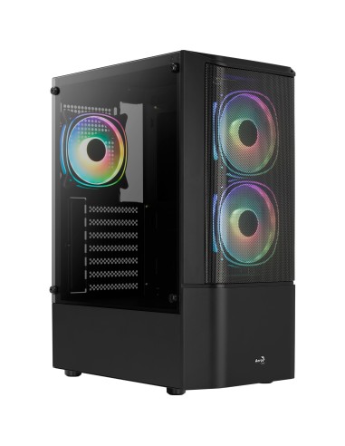 Case Aerocool Quantum Mesh-G-BK-v3 Midi-Tower Nero/Grigio Tempered Glass