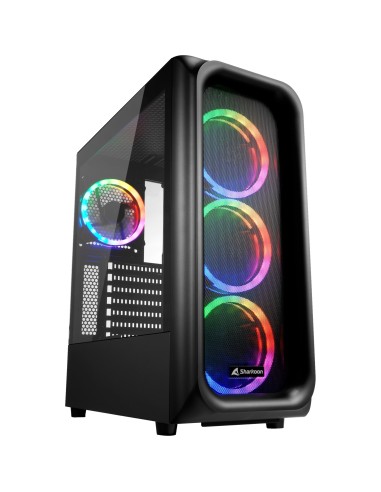 Case Sharkoon TK5M RGB Midi-Tower Nero Tempered Glass