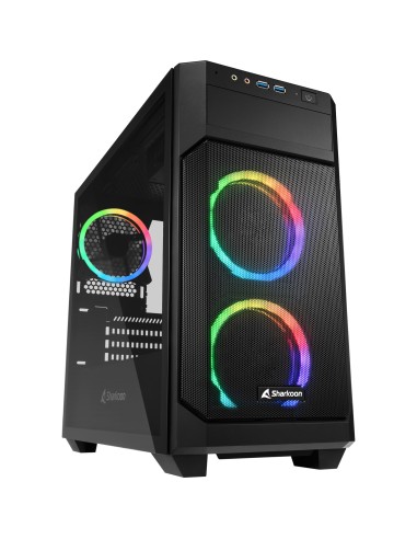 Case Sharkoon V1000 RGB Midi-Tower Nero Tempered Glass